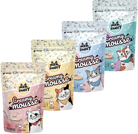 MR.BANDIT Creamy Mousse Mus Kurczak Krewetki dla kota 60g