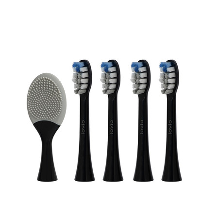 SonicProtect PRO końcówki do szczoteczki sonicznej średnia twardość Czarne LVTB124BK-HM 5szt