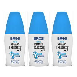 Zestaw: 3x Bros Płyn na komary i kleszcze 50 ml