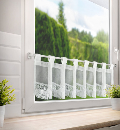 FIRANA GOTOWA ROXANA NA SZELKACH 30 X 150 CM BIAŁY