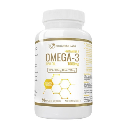 Progress Labs Omega 3 + Vit E 90 kaps.