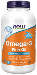 NOW FOODS Omega-3 Molecularly Distilled (Fish Softgels) (200 kaps.)