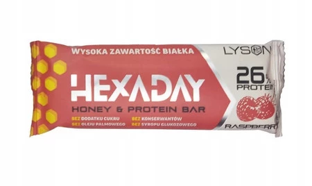 Łysoń Baton proteinowy HEXADAY smak malina 45g