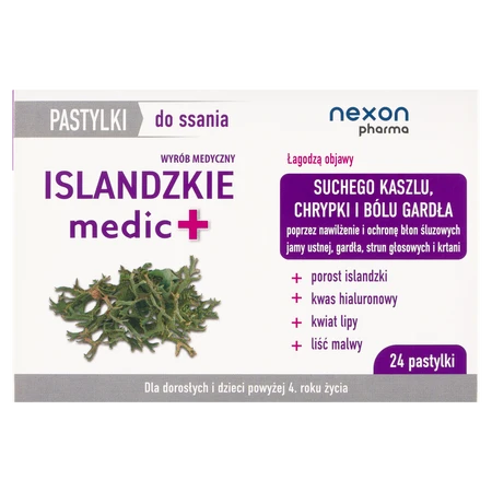 Nexon Islandzkie Medic + Pastylki Do Ssania 24 Pastyl.