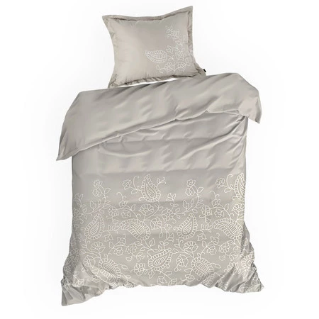 Komplet pościeli satynowej Haft, 160 x 200 cm, Beżowy