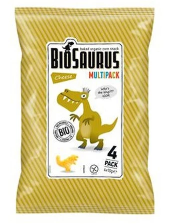 BioSaurus − Chrupki kukurydziane Dinozaury o smaku serowym bezgl. BIO − 4 x 15 g