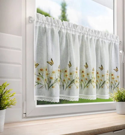 FIRANA GOTOWA FLORA 150 X 60 CM BIAŁY