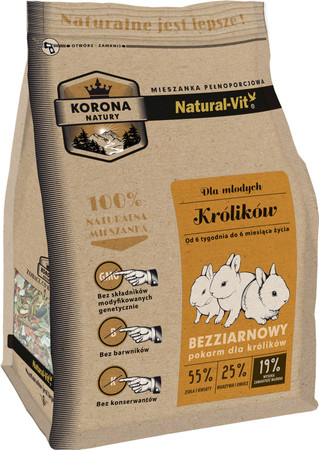 KORONA NATURY Natural-Vit dla młodych Królików 750g