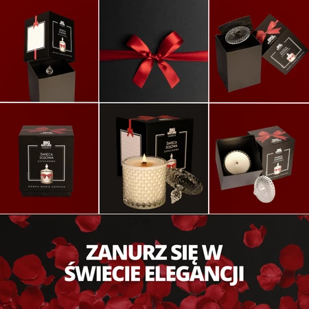 Świeca sojowa o zapachu RÓŻA 485g PREZENTOWA