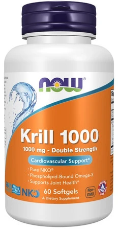 NOW FOODS Olej z Kryla 1000 mg Neptun Krill Oil kwasy DHA EPA na wsparcie serca 120 kaps.