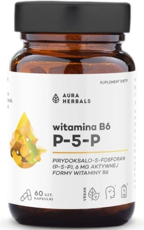 Aura Herbals Witamina B6 P-5-P 6 mg, 60 kaps.