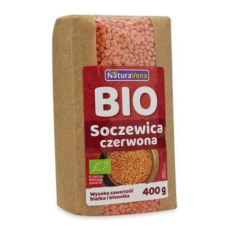 SOCZEWICA CZERWONA BIO 400 g - NATURAVENA