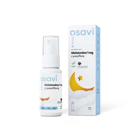 Melatonina 1 mg z passiflorą - o smaku czarnej porzeczki (25 ml)