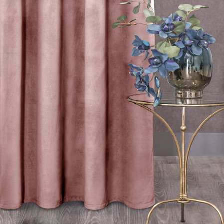 ZASŁONA GOTOWA D91 ROSA NA TAŚMIE 135 X 300 CM CIEMNORÓŻOWY