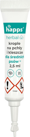 HAPPS Herbal - krople na pchły i kleszcze dla średnich psów 10 - 20kg