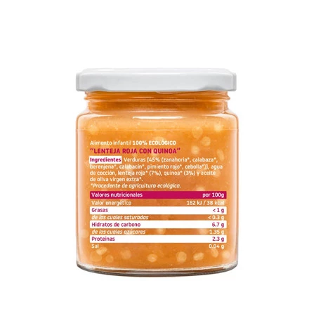 Smileat, BIO Słoiczek z ekologicznymi małymi kawałkami soczewicy i komosą ryżową, 230g