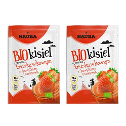 Zestaw: 2x Naura Kisiel o smaku truskawkowym BIO bez dodatku cukru 38 g
