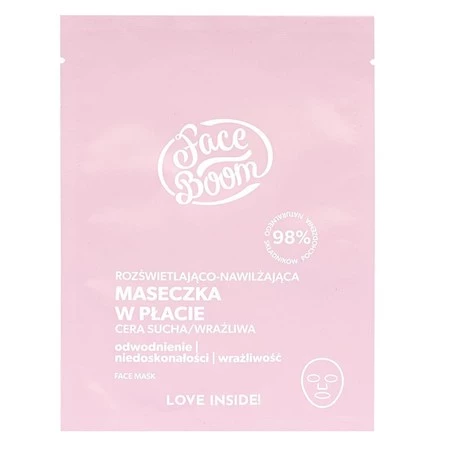 Face Boom Maseczka rozświetlająco-nawilżająca w płacie 15g