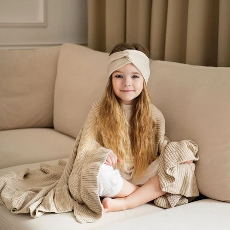 Lullalove, Kocyk całoroczny z falbanką - beżowy