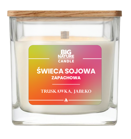 Big Nature Świeca sojowa o zap. Truskawka i Jabłko 220g