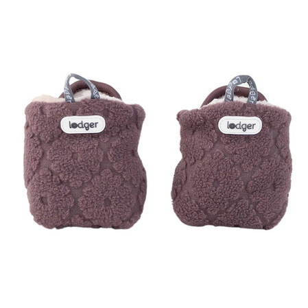 Lodger Polarowe buciki kapcie z antypoślizgową podeszwą wrzosowe Fleece Mauve 12-18 m