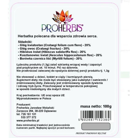 Proherbis Serce herbata ziołowa 100 g