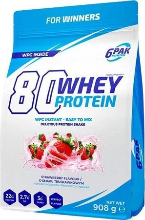 6PAK 80 WHEY PROTEIN 908g STRAWBERRY