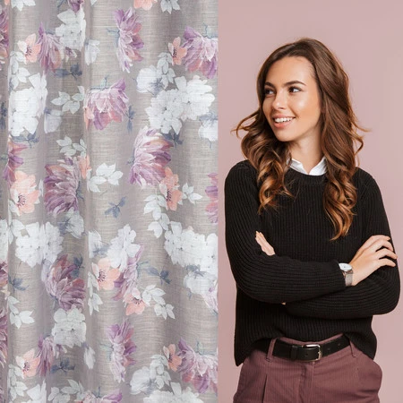 ZASŁONA GOTOWA SHERRY NA TAŚMIE 140 X 300 CM SREBRNY