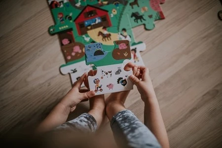 Janod Puzzle obserwacyjne w walizce Farma 24 elementy 3+ Made in France