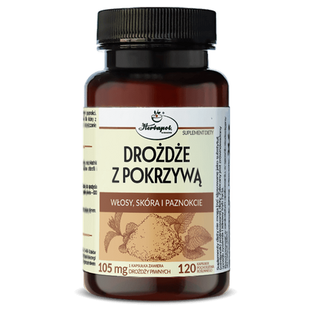 Drożdże z pokrzywą 120kaps. HERBAPOL KRAKÓW