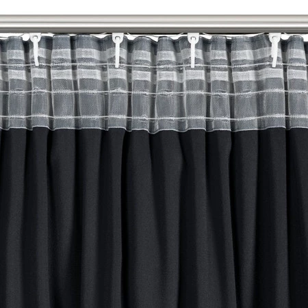 ZASŁONA GOTOWA CARLI NA TAŚMIE 140 X 250 CM CZARNY