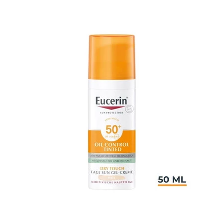 EUCERIN OIL CONTROL SPF 50+ DRY TOUCH ŻEL-KREM OCHRONNY LIGHT KOLORYZUJĄCY 50ML