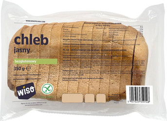 CHLEB JASNY KROJONY BEZGLUTENOWY 350 g - WISO KRÓTKA DATA 2026-09-12