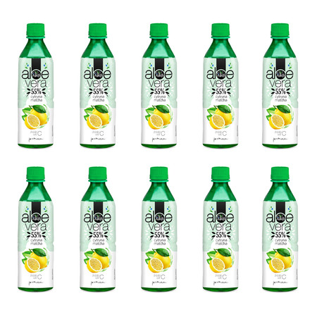 Zestaw 10x Napój aloesowy cytryna i matcha 500 ml