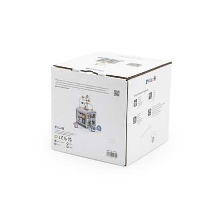 Viga Toys − PolarB Activity Box, drewniane edukacyjne centrum gier 5w1 kostka