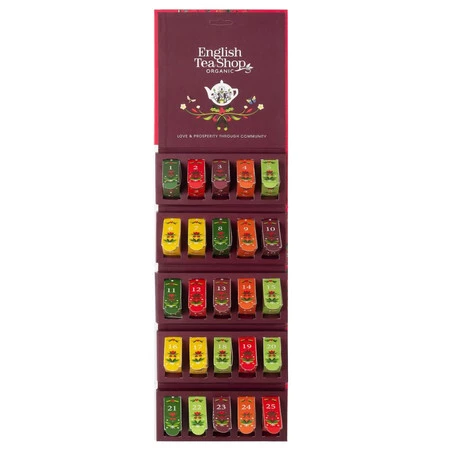English Tea Shop, Herbata BIO, Kalendarz adwentowy, Tablica, 13 smaków, 25 piramidek