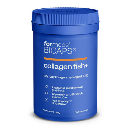 Zestaw mix Formeds Bicaps: 1x Collagen Fish+ mix kolegenów 60 kaps. i 1x Multi kompleks witamin i składników mineralnych 60 kaps.