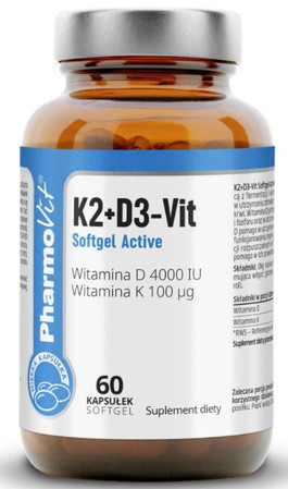 Pharmovit Witamina  K2 D3 Softgel Active 60 k