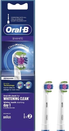 ORAL-B BRAUN KOŃCÓWKI EB18-2 WHITE 3DCleanMaximiser