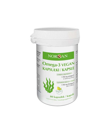 Zestaw 2x Norsan Omega-3 roślinny olej z Alg 80 vege kaps.
