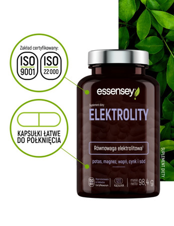 Essensey Elektrolity na wsparcie nawodnienia organizmu 120 kaps.