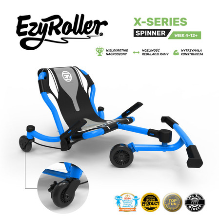 EzyRoller Spinner X Pojazd gokart napędzany nogami z funkcją 360° 4-12 lat Blue
