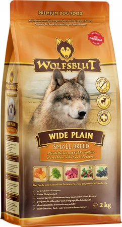 Wolfsblut Wide Plain Adult Small Breed Konina i Bataty 2kg – karma monobiałkowa dla małych ras