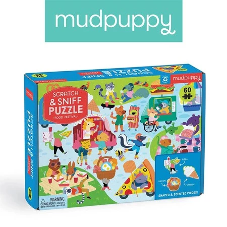 Mudpuppy Puzzle sensoryczne z elementami zapachowymi Festiwal smaków 60 elementów 4+