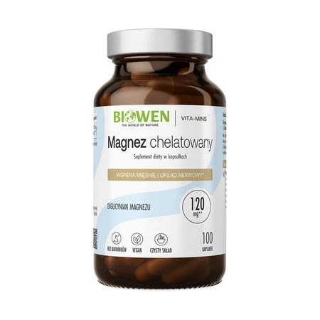 Biowen Magnez Chelatowany Diglicynian Magnezu 850 mg 100 kaps.