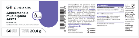 GutHabits Akkermansia Muciniphila nowoczesne wsparcie mikrobioty jelitowej 60 kaps.