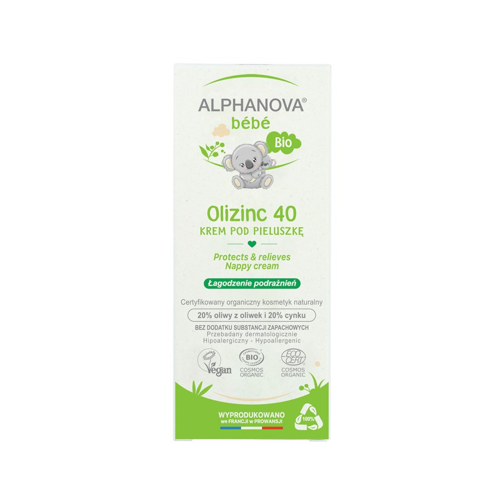 Alphanova Bebe Bio, Krem pod pieluszkę, Olizinc 40, 50 g - Nabea.pl