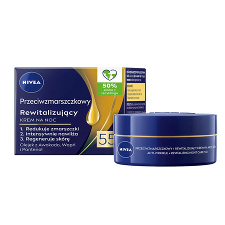 Przeciwzmarszczkowy + Rewitalizujący krem na noc 55+ 50ml