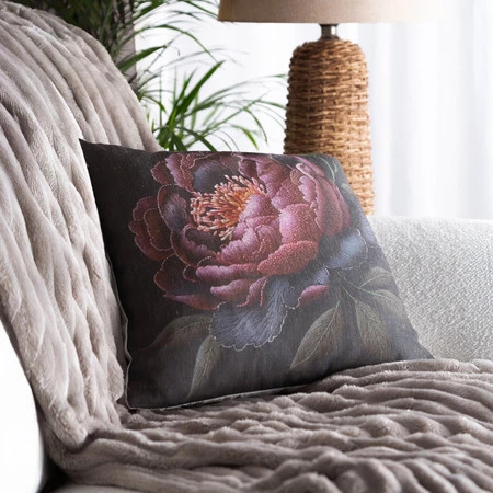 Dekoracyjna poszewka wykonana z tkaniny lnopodobnej szerokość: 45 cm, długość: 45 cm, kolor: czarny