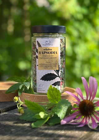 Kornino Witalna Rapsodia 45g - ekologiczna mieszanka ziołowa o cytrynowym smaku - dla relaksu